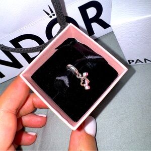 Pandora Dumbbell & Heart Dangle Charm